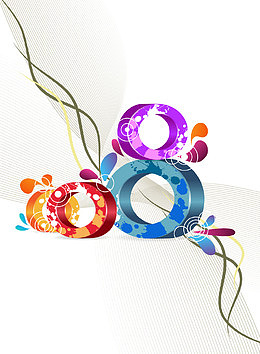 彩色几何圆环背景装饰