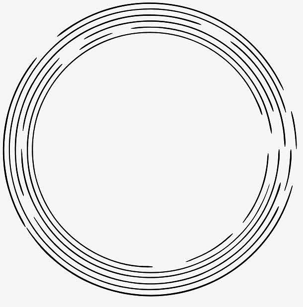 虚线线条手绘圆环