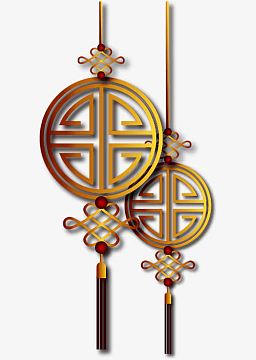 春节黄色中国结挂饰