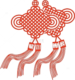 卡通手绘红色中国结
