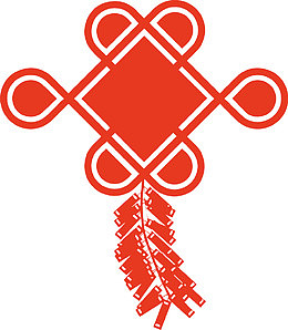 卡通手绘红色中国结装饰图案