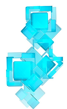 蓝色发光几何素材