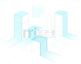 创意合成蓝色科技台阶数据