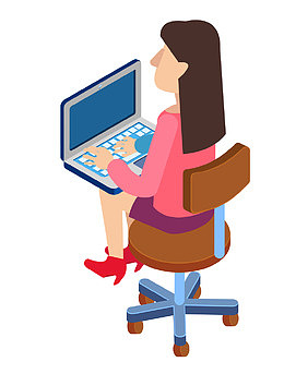 卡通职业人员上班psd源文件