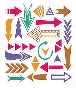 彩色复古箭头矢量素材