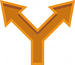 创意红色分叉箭头矢量素材