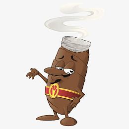 卡通燃烧的雪茄形象插画免抠