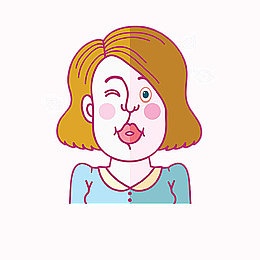 卡通女人撅嘴头像