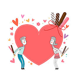 插画男人和女人