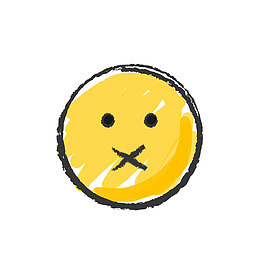 手绘闭嘴表情免抠素材