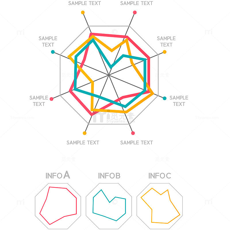彩色创意矢量图表
