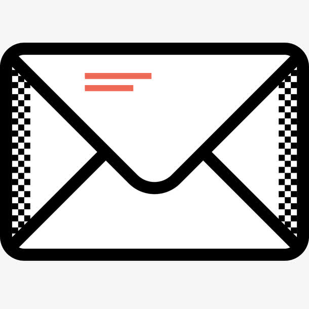 黑色手绘圆角邮件元素免抠素材免费下载_觅元素51yuansu.com