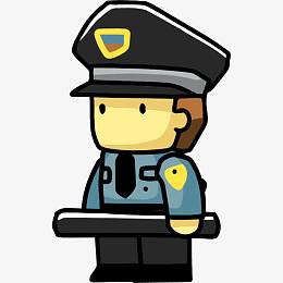 卡通拿着电棒的保安