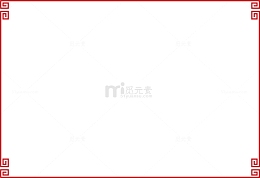 红色中国风花边框架