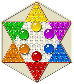 彩色玻璃圆球弹珠跳棋六角星棋盘