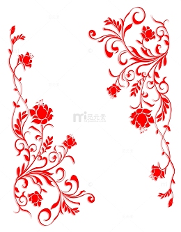 红色精美时尚花纹