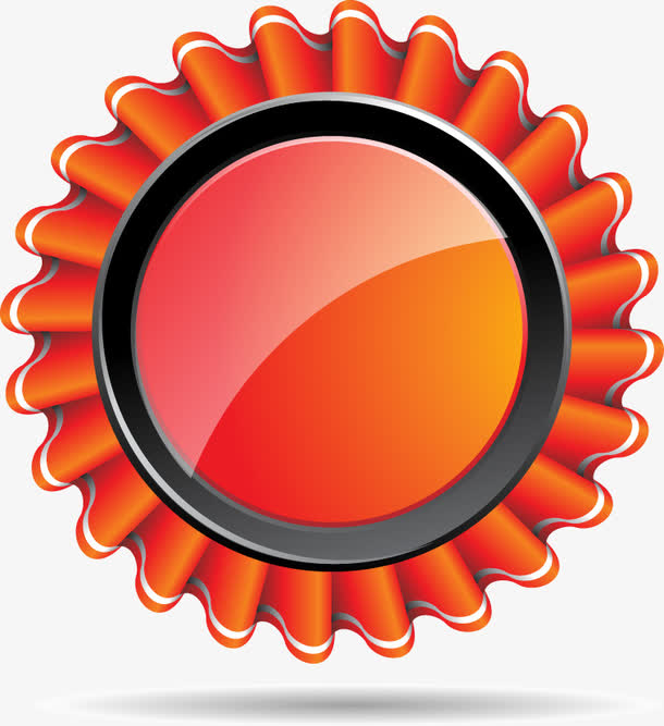 手绘红色圆形花边图案素材免费下载_觅元素