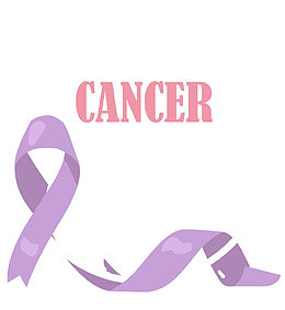 世界抗癌日温馨丝带标签