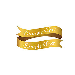金色丝带标签边框