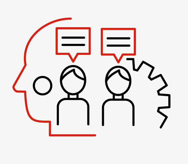 矢量卡通扁平化人物大脑对话免抠