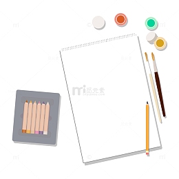 卡通画纸画笔矢量图