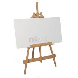 一个白色画纸油画架子