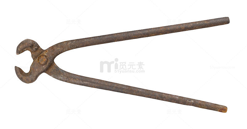 金属元素生锈的铁钳子实物