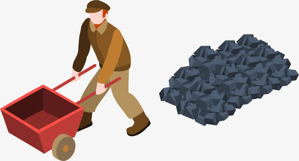 卡通版挖煤的男子