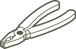 手绘矢量老虎钳子配件