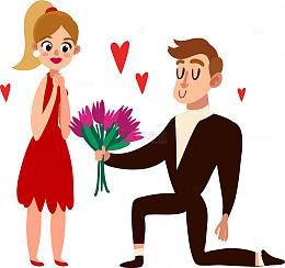 卡通求婚装饰贴纸