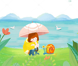 免抠PNG谷雨插画素材