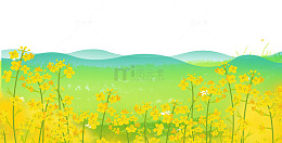 黄色油菜花开踏青海报