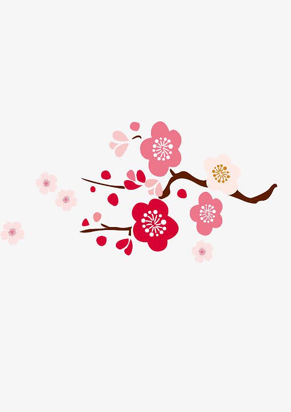 桃花春天海报粉色元素
