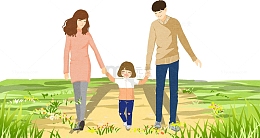 我们一起去春游一家三口场景