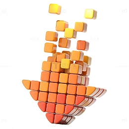 橘色立体方块箭头