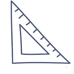 简约三角尺卡通插画