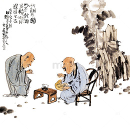 以茶代酒的老头茶画