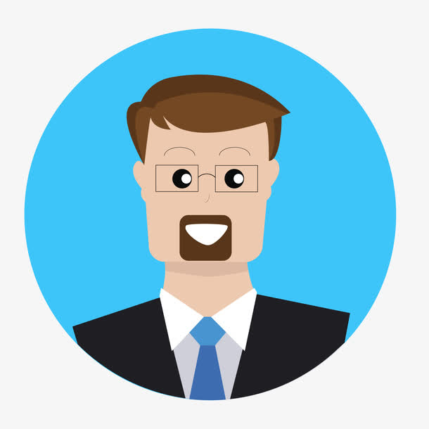蓝色的商务人士的头像设计素材免费下载_觅元素