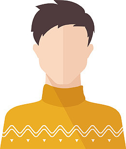 矢量图水彩男士头像