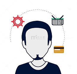 简约深蓝色的男士头像