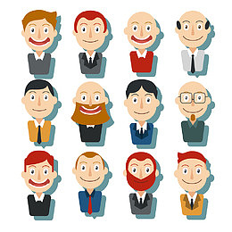 笑脸男子头像矢量图