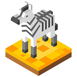 三维立体斑马免抠图