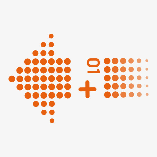 横向方向点阵箭头矢量图标