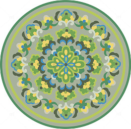经典中国古典花纹圆形绿色