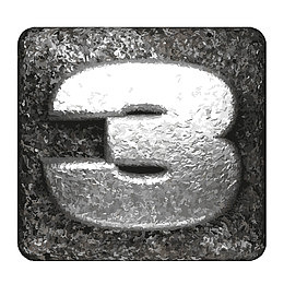 美工炫光数字3矢量立体金属渐变