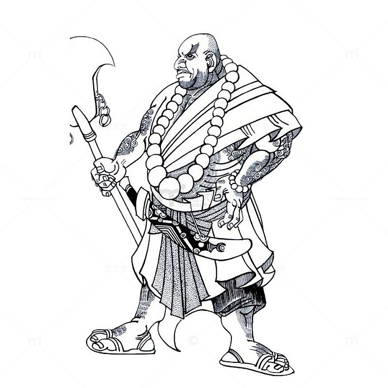 简笔画花和尚鲁智深