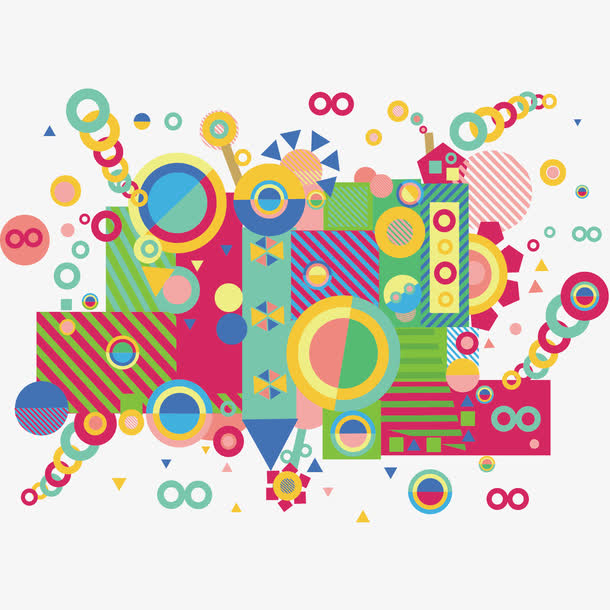 时尚潮流花纹 装饰背景 绚丽五彩免抠素材免费下载_觅元素51yuansu.