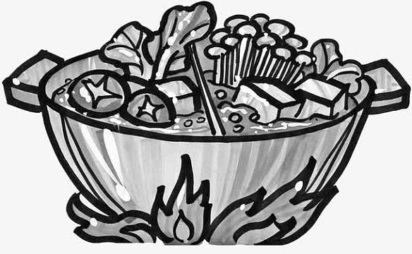 火锅剪影,免抠元素png