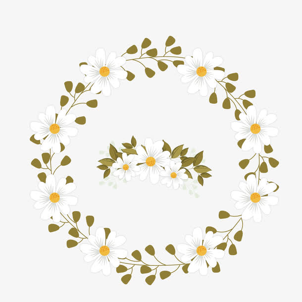 背景装饰,绿色叶子,手绘植物,花环,矢量图[声明] 觅元素所有素材为