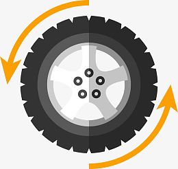 扁平化汽车轮胎素材图